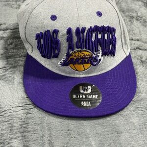 Ultra Game Los Angeles Lakers Hat Mens OSFM Gray Purple VGMC035F NBA Snapback